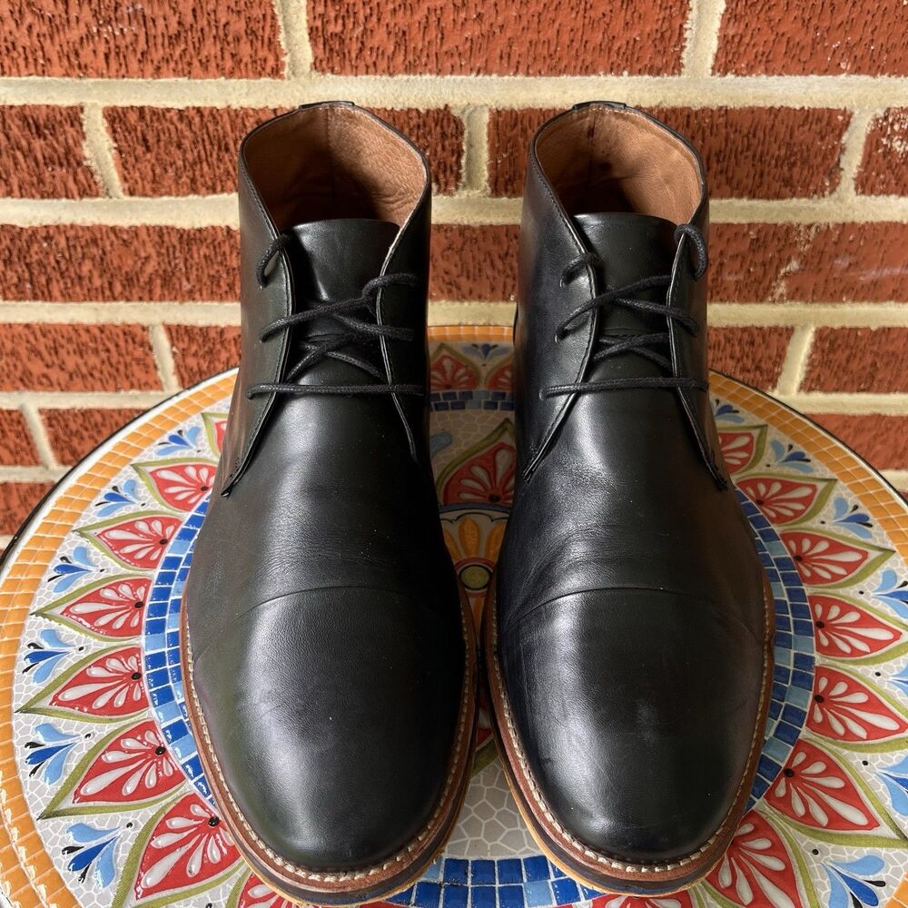 Johnston & Murphy Chukka Cap Toe Ankle Boot Mens 12M Black Leather 20-7537